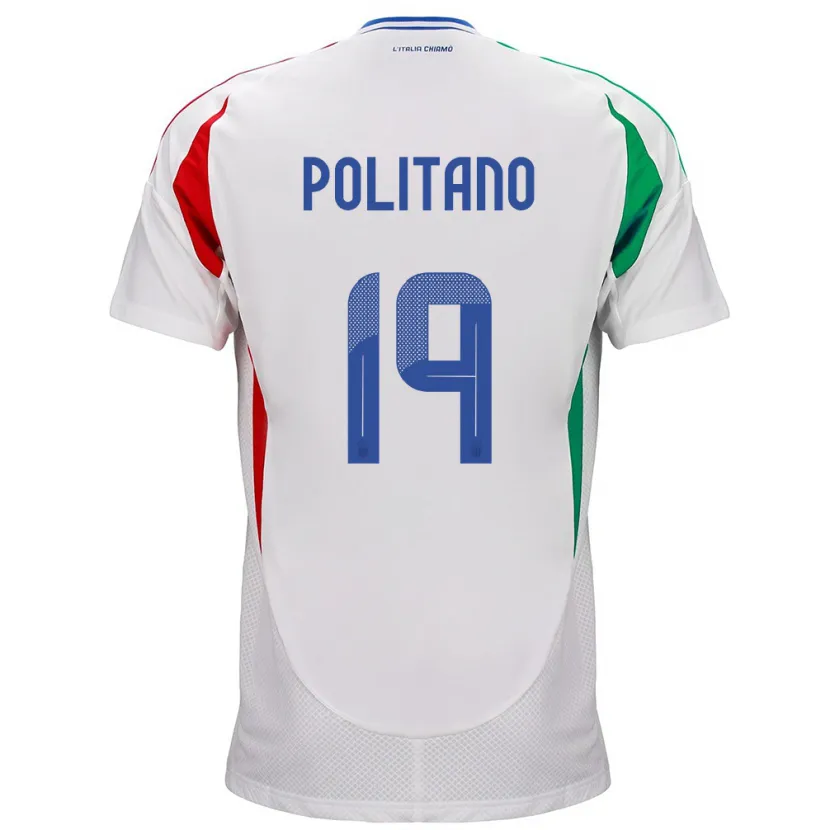 Danxen Heren Italië Matteo Politano #19 Wit Uitshirt Uittenue 24-26 T-Shirt