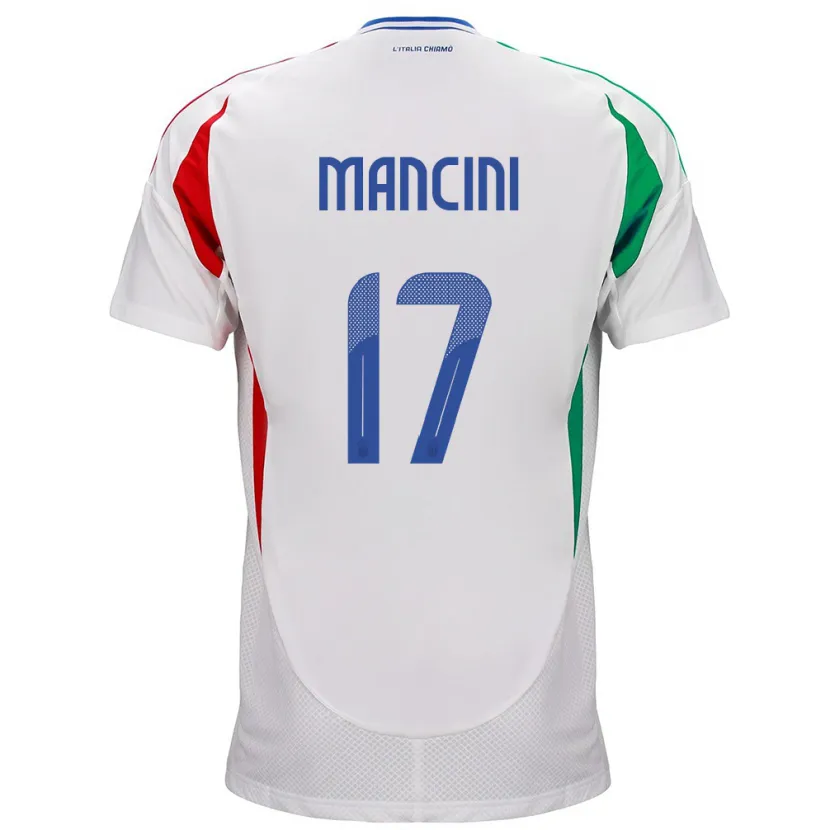 Danxen Heren Italië Gianluca Mancini #17 Wit Uitshirt Uittenue 24-26 T-Shirt