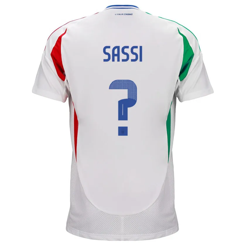 Danxen Heren Italië Jacopo Sassi #0 Wit Uitshirt Uittenue 24-26 T-Shirt