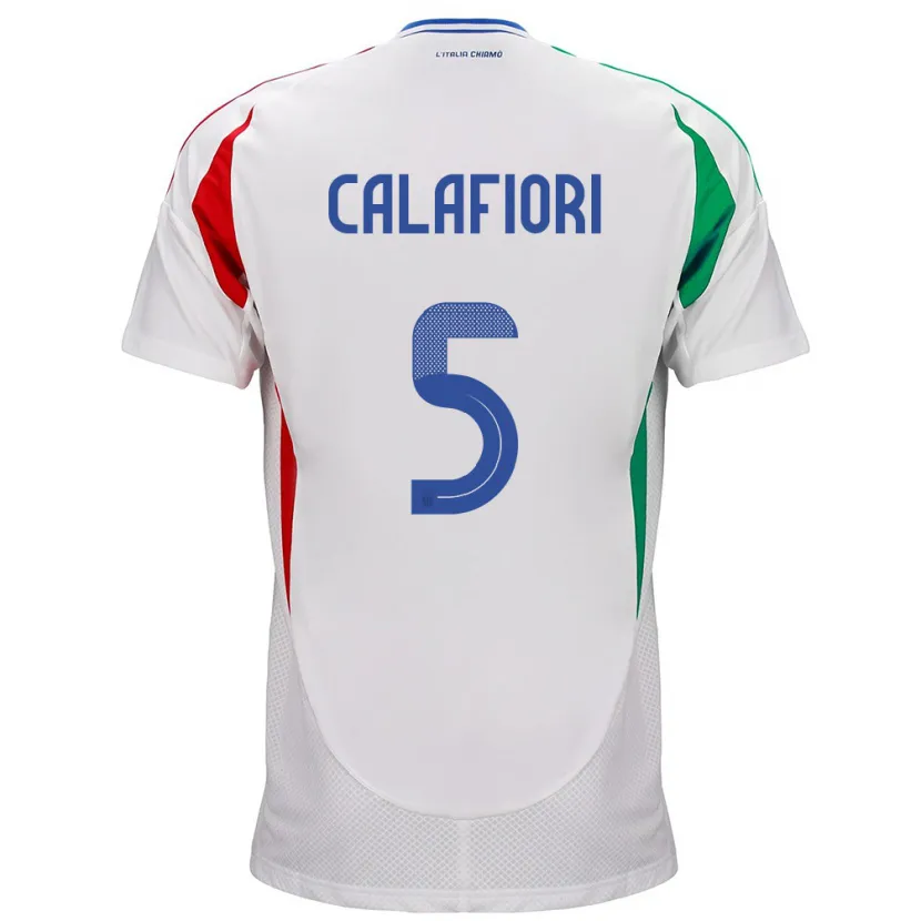 Danxen Heren Italië Riccardo Calafiori #5 Wit Uitshirt Uittenue 24-26 T-Shirt