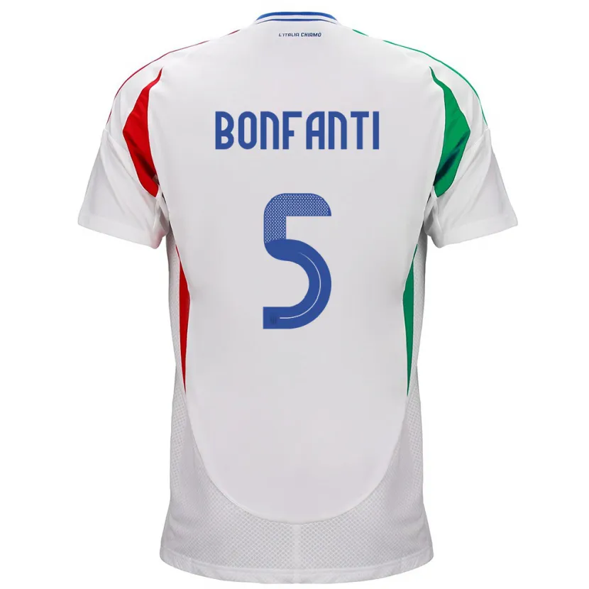 Danxen Heren Italië Giovanni Bonfanti #5 Wit Uitshirt Uittenue 24-26 T-Shirt