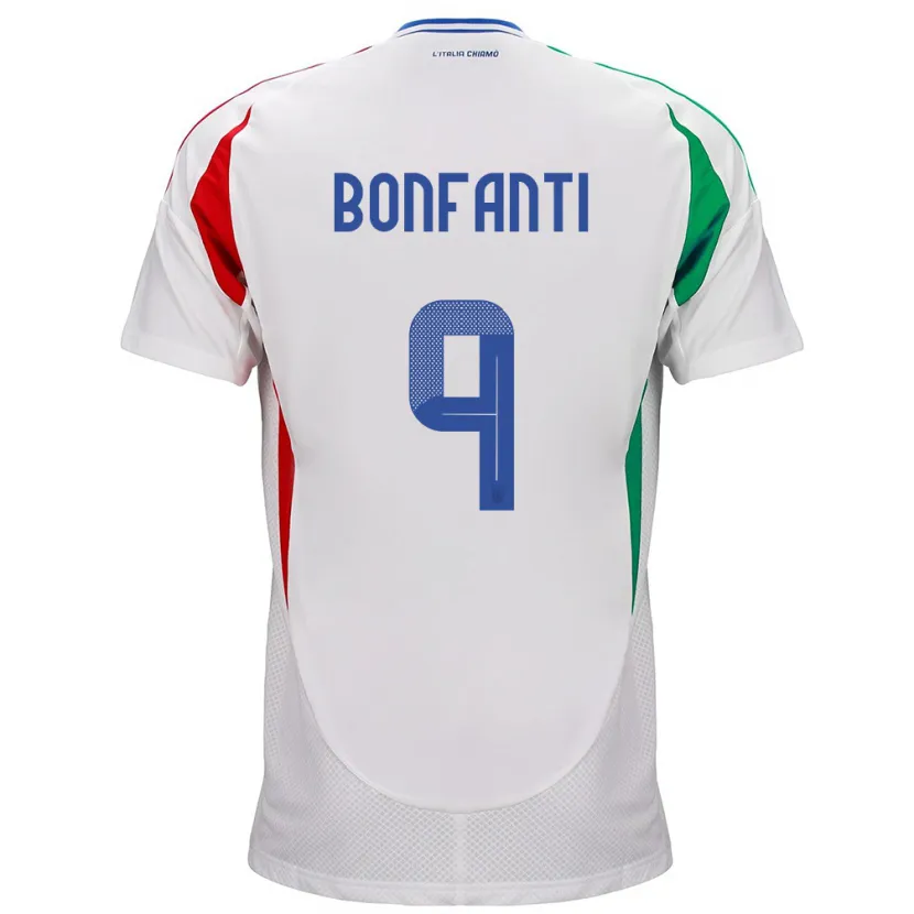 Danxen Heren Italië Nicholas Bonfanti #9 Wit Uitshirt Uittenue 24-26 T-Shirt