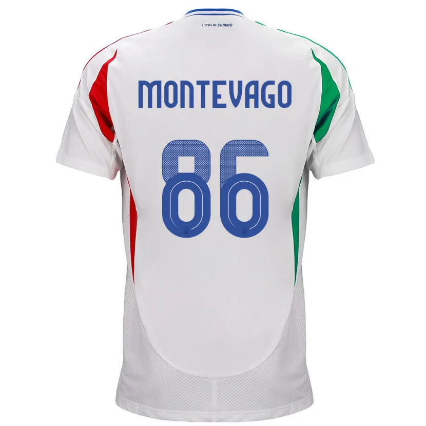 Danxen Heren Italië Daniele Montevago #86 Wit Uitshirt Uittenue 24-26 T-Shirt