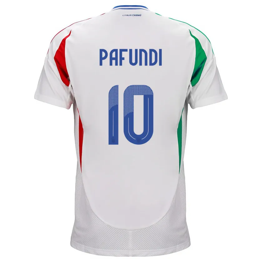 Danxen Heren Italië Simone Pafundi #10 Wit Uitshirt Uittenue 24-26 T-Shirt
