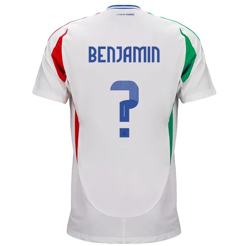 Danxen Heren Italië Emanuel Benjamin #0 Wit Uitshirt Uittenue 24-26 T-Shirt