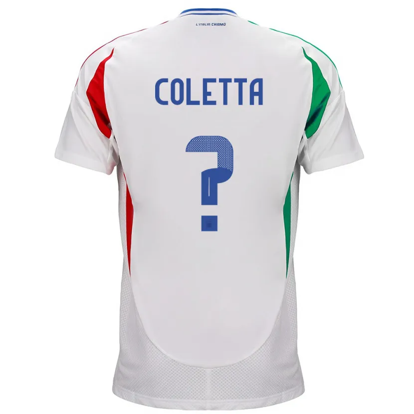 Danxen Heren Italië Federico Coletta #0 Wit Uitshirt Uittenue 24-26 T-Shirt