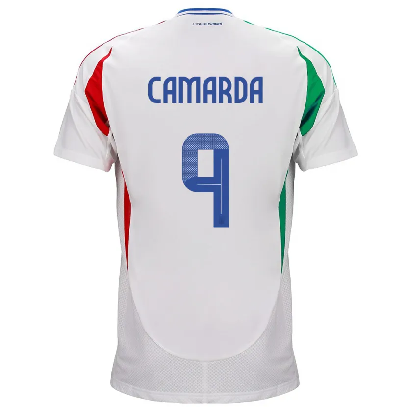 Danxen Heren Italië Francesco Camarda #9 Wit Uitshirt Uittenue 24-26 T-Shirt