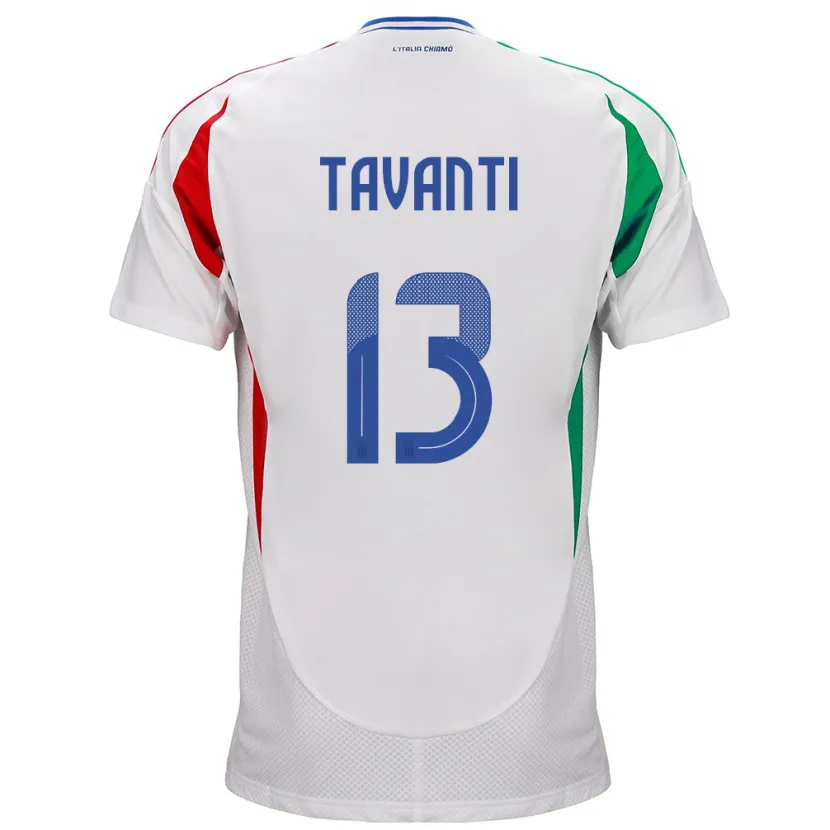 Danxen Heren Italië Samuele Tavanti #13 Wit Uitshirt Uittenue 24-26 T-Shirt