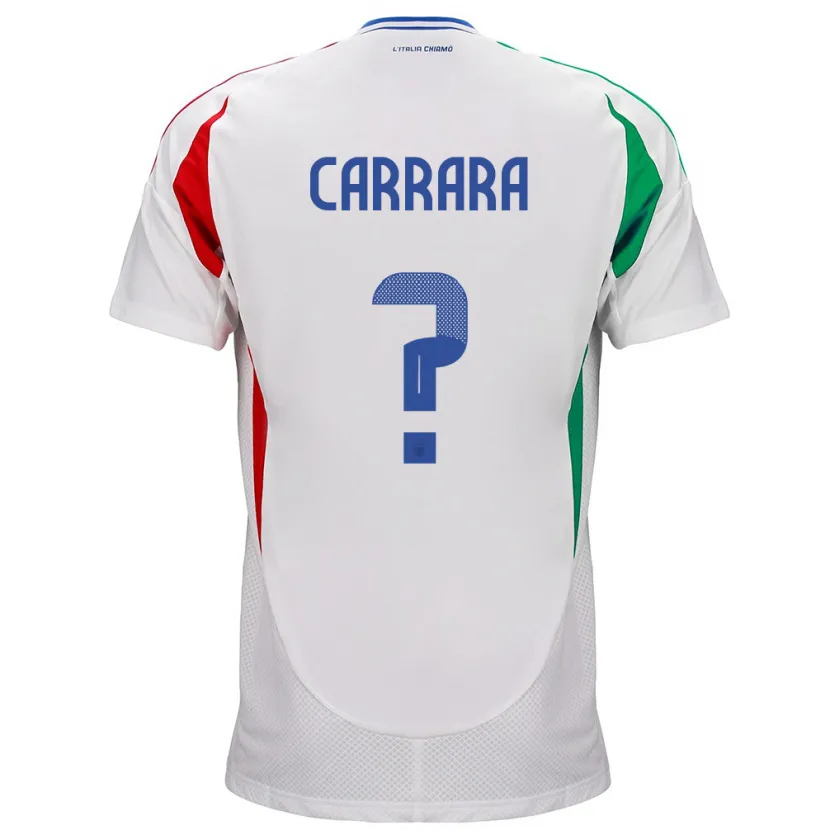Danxen Heren Italië Cristian Carrara #0 Wit Uitshirt Uittenue 24-26 T-Shirt