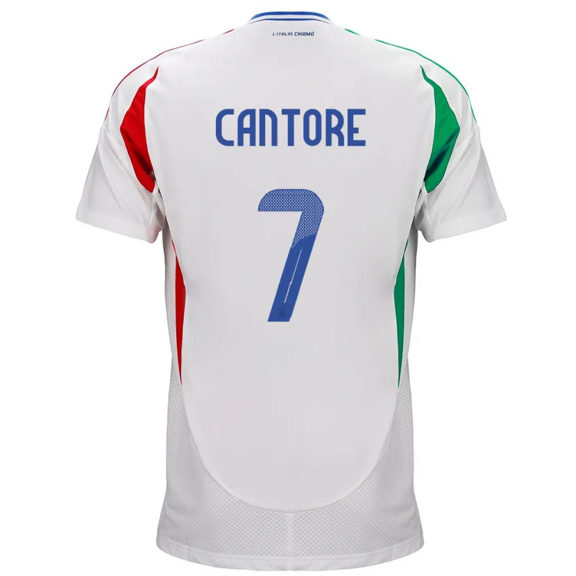 Danxen Heren Italië Sofia Cantore #7 Wit Uitshirt Uittenue 24-26 T-Shirt