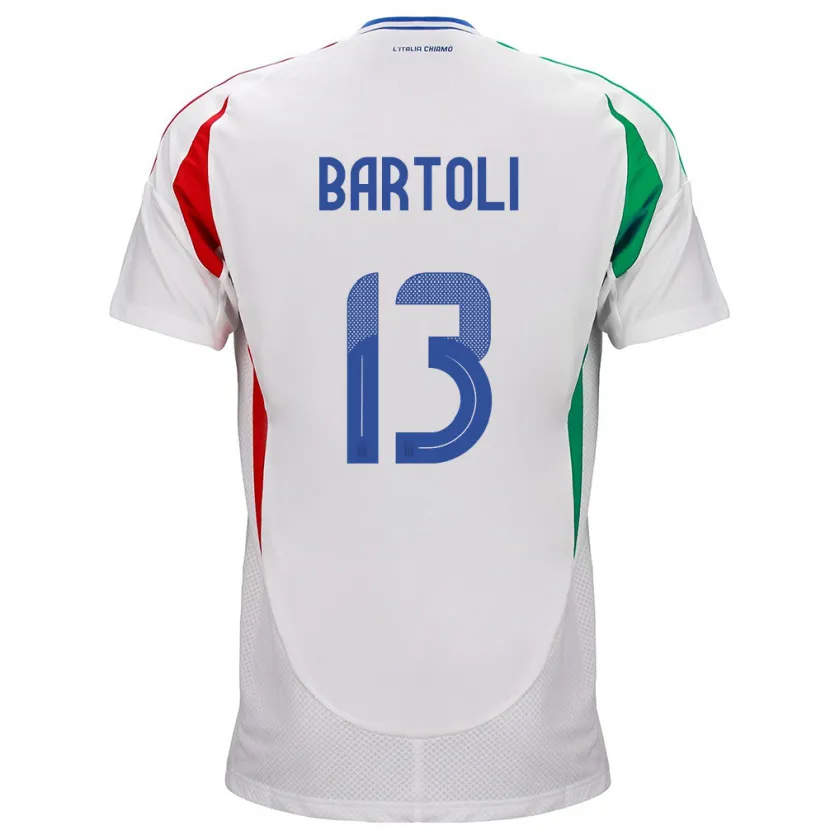 Danxen Heren Italië Elisa Bartoli #13 Wit Uitshirt Uittenue 24-26 T-Shirt