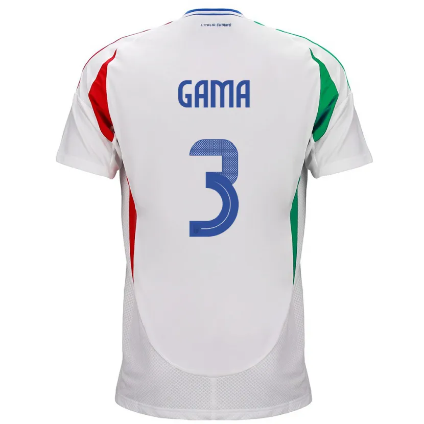 Danxen Heren Italië Sara Gama #3 Wit Uitshirt Uittenue 24-26 T-Shirt