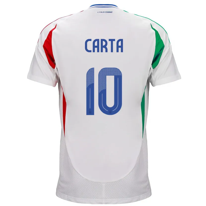 Danxen Heren Italië Antonella Carta #10 Wit Uitshirt Uittenue 24-26 T-Shirt
