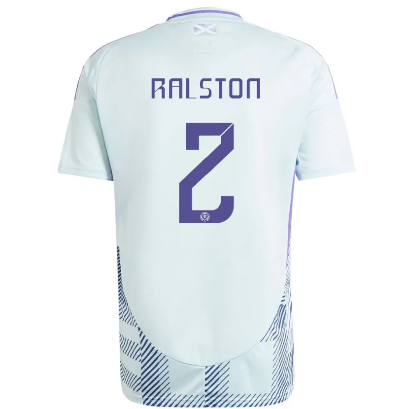 Danxen Heren Schotland Anthony Ralston #2 Licht Mintblauw Uitshirt Uittenue 24-26 T-Shirt
