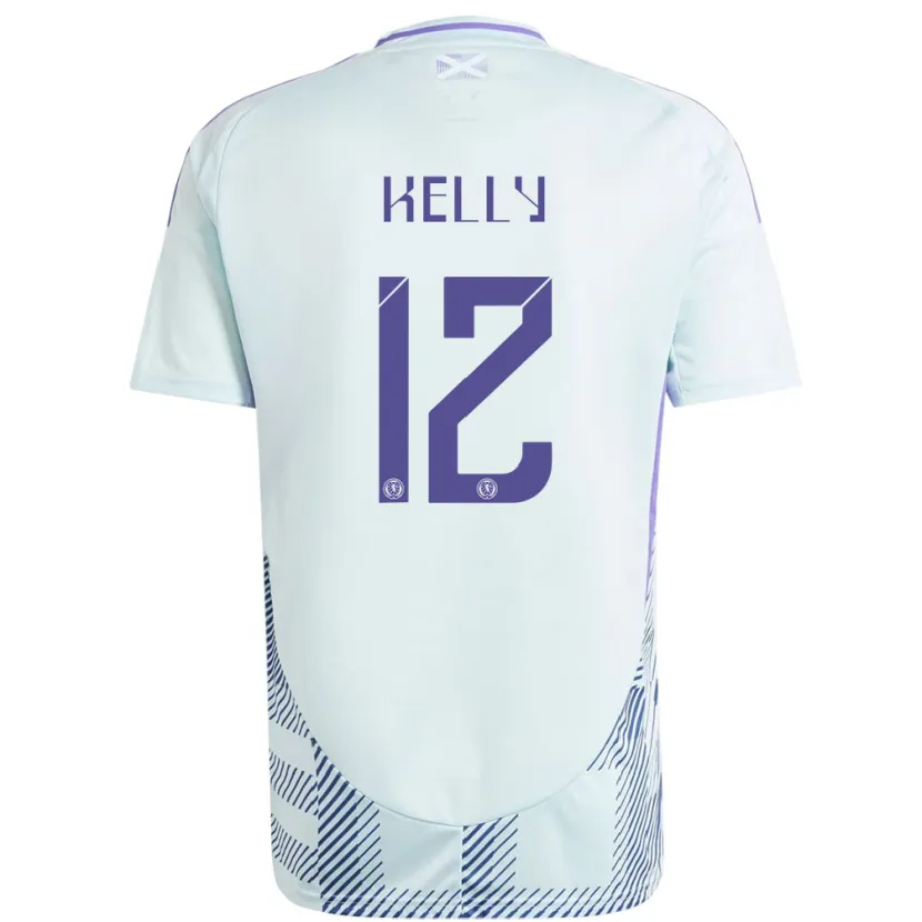 Danxen Heren Schotland Liam Kelly #12 Licht Mintblauw Uitshirt Uittenue 24-26 T-Shirt