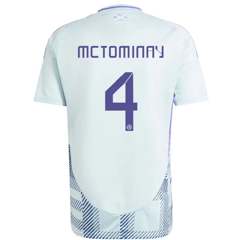Danxen Heren Schotland Scott Mctominay #4 Licht Mintblauw Uitshirt Uittenue 24-26 T-Shirt