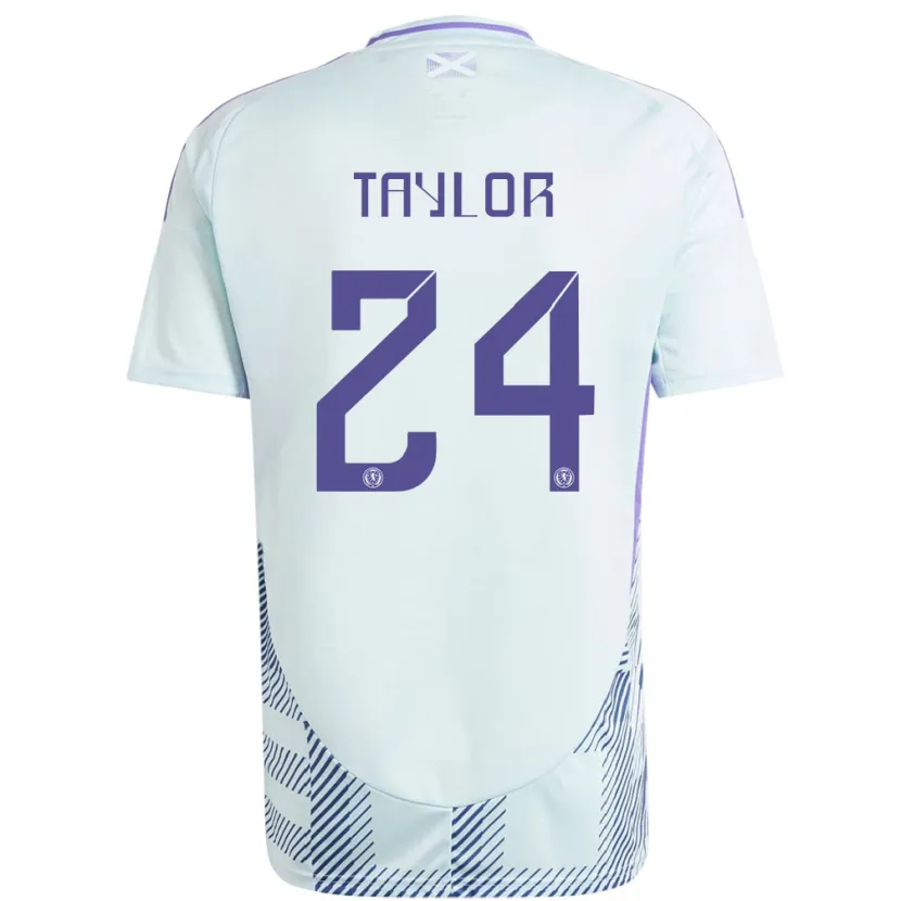 Danxen Heren Schotland Greg Taylor #24 Licht Mintblauw Uitshirt Uittenue 24-26 T-Shirt