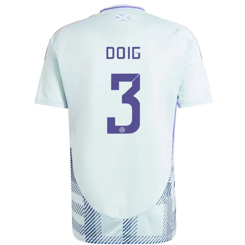 Danxen Heren Schotland Josh Doig #3 Licht Mintblauw Uitshirt Uittenue 24-26 T-Shirt