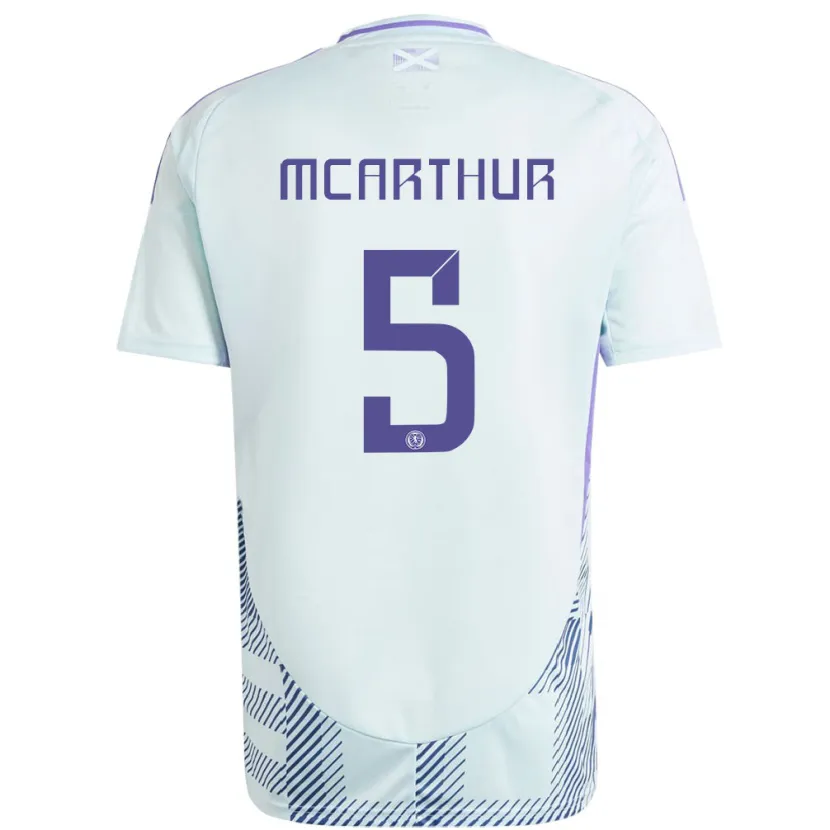 Danxen Heren Schotland Charlie Mcarthur #5 Licht Mintblauw Uitshirt Uittenue 24-26 T-Shirt
