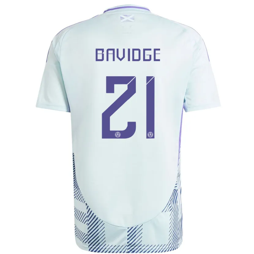 Danxen Heren Schotland Alfie Bavidge #21 Licht Mintblauw Uitshirt Uittenue 24-26 T-Shirt
