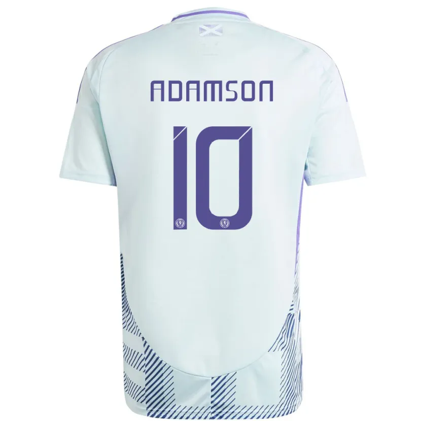 Danxen Heren Schotland Calum Adamson #10 Licht Mintblauw Uitshirt Uittenue 24-26 T-Shirt