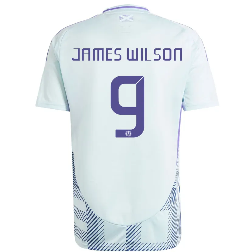 Danxen Heren Schotland James Wilson #9 Licht Mintblauw Uitshirt Uittenue 24-26 T-Shirt