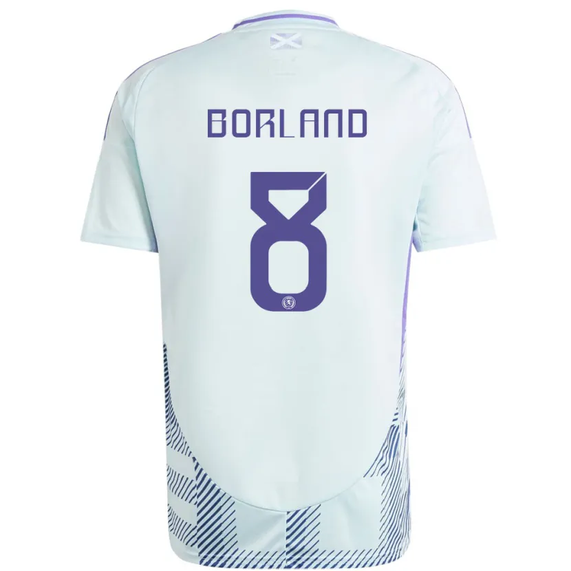 Danxen Heren Schotland Aidan Borland #8 Licht Mintblauw Uitshirt Uittenue 24-26 T-Shirt