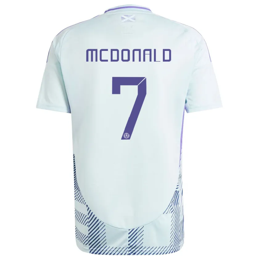 Danxen Heren Schotland Josh Mcdonald #7 Licht Mintblauw Uitshirt Uittenue 24-26 T-Shirt