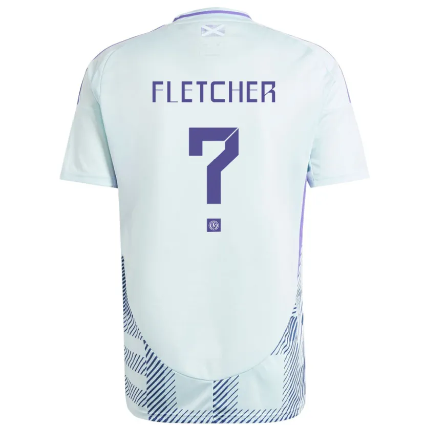Danxen Heren Schotland Tyler Fletcher #0 Licht Mintblauw Uitshirt Uittenue 24-26 T-Shirt