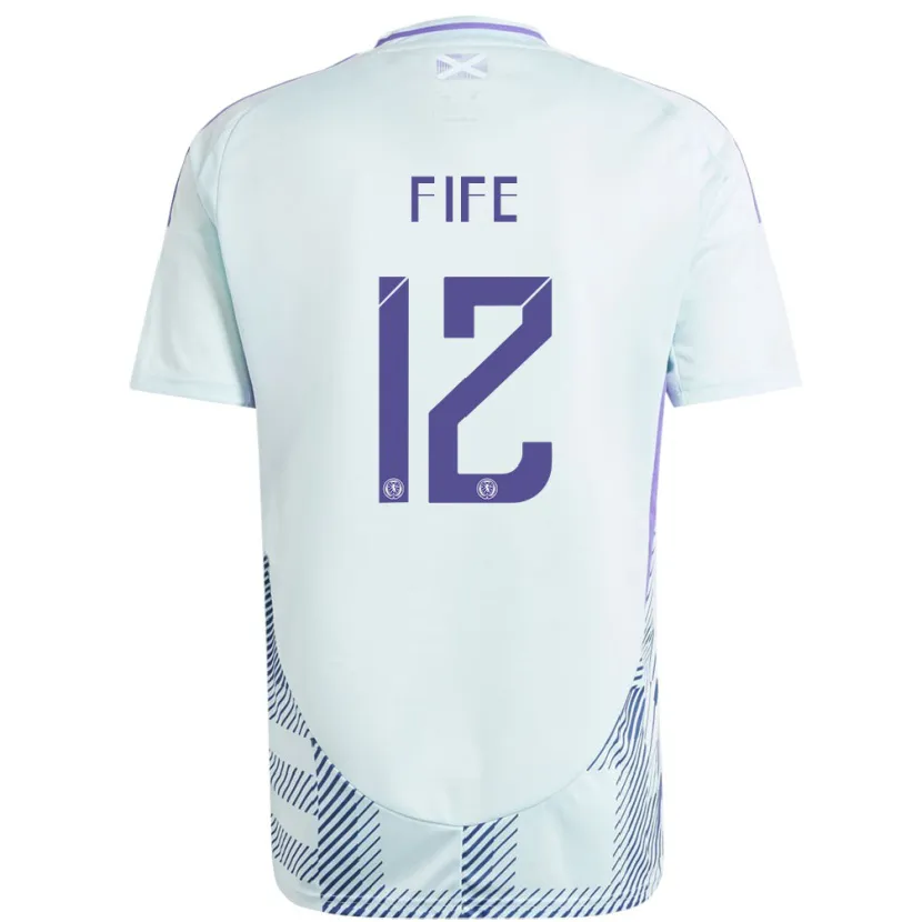 Danxen Heren Schotland Jenna Fife #12 Licht Mintblauw Uitshirt Uittenue 24-26 T-Shirt
