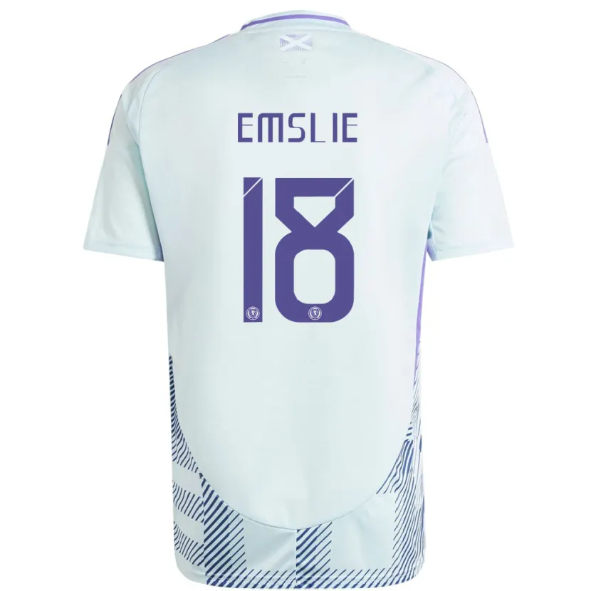 Danxen Heren Schotland Claire Emslie #18 Licht Mintblauw Uitshirt Uittenue 24-26 T-Shirt