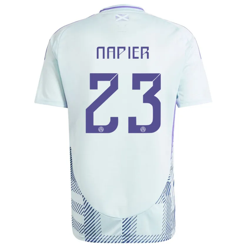 Danxen Heren Schotland Jamie-Lee Napier #23 Licht Mintblauw Uitshirt Uittenue 24-26 T-Shirt