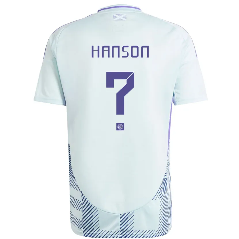 Danxen Heren Schotland Kirsty Hanson #0 Licht Mintblauw Uitshirt Uittenue 24-26 T-Shirt