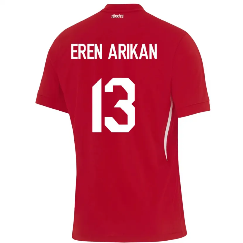Danxen Heren Turkije Muhammed Eren Arıkan #13 Rood Uitshirt Uittenue 24-26 T-Shirt