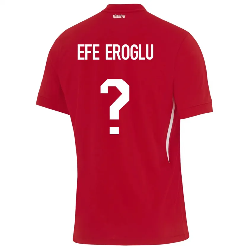 Danxen Heren Turkije Cem Efe Eroğlu #0 Rood Uitshirt Uittenue 24-26 T-Shirt
