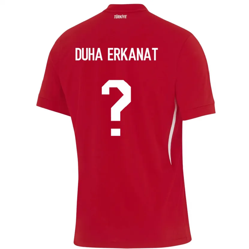 Danxen Heren Turkije Ahmet Duha Erkanat #0 Rood Uitshirt Uittenue 24-26 T-Shirt