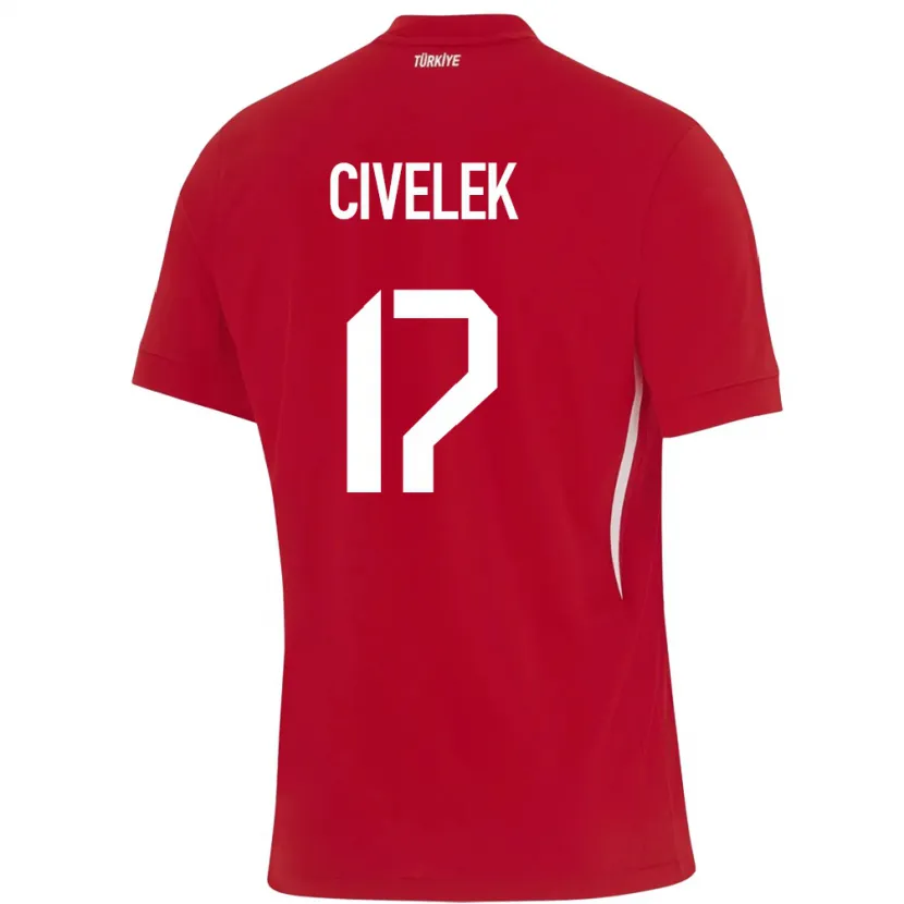 Danxen Heren Turkije İlayda Civelek #17 Rood Uitshirt Uittenue 24-26 T-Shirt