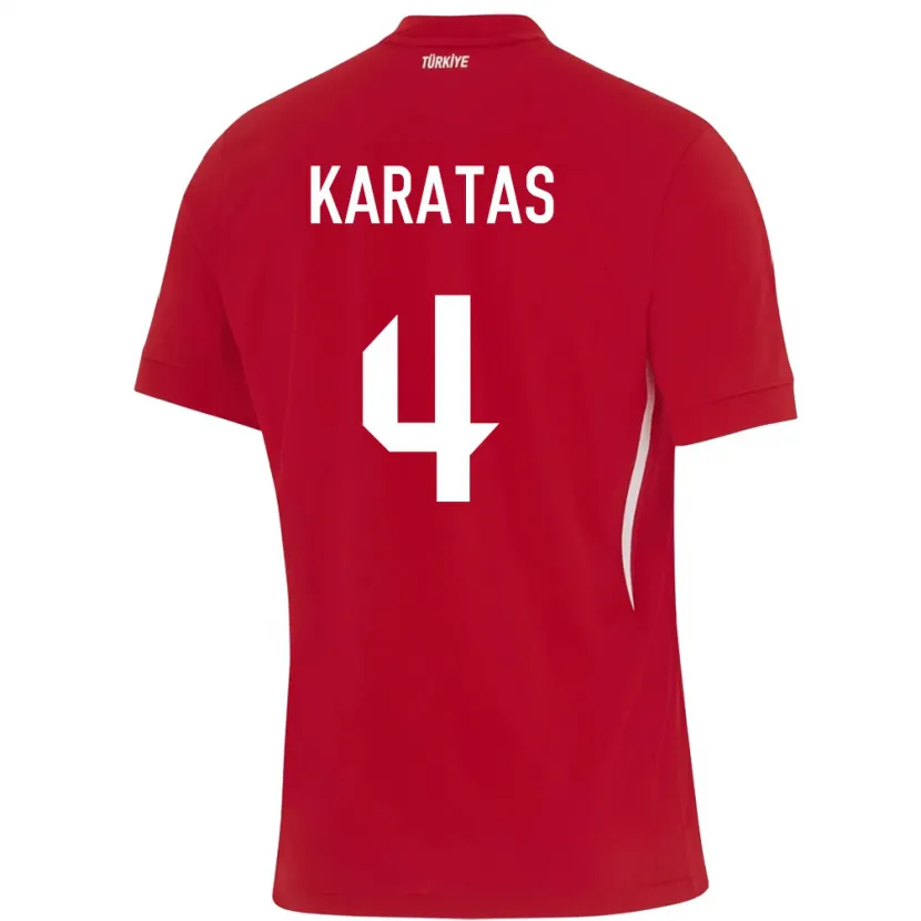Danxen Heren Turkije Eda Karataş #4 Rood Uitshirt Uittenue 24-26 T-Shirt