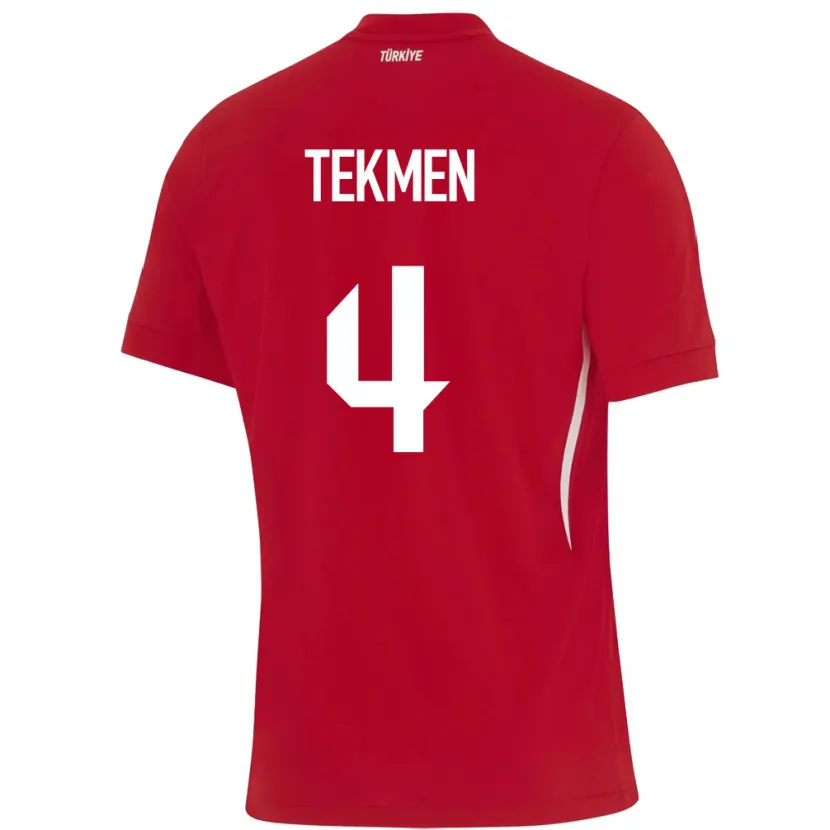 Danxen Heren Turkije Ece Tekmen #4 Rood Uitshirt Uittenue 24-26 T-Shirt