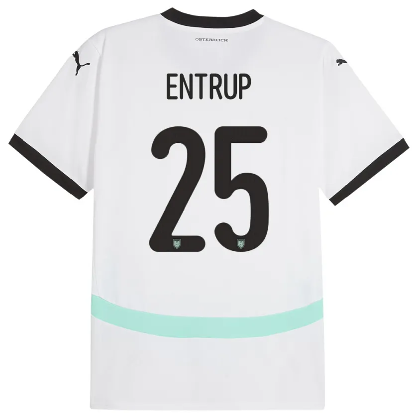 Danxen Heren Oostenrijk Maximilian Entrup #25 Wit Uitshirt Uittenue 24-26 T-Shirt