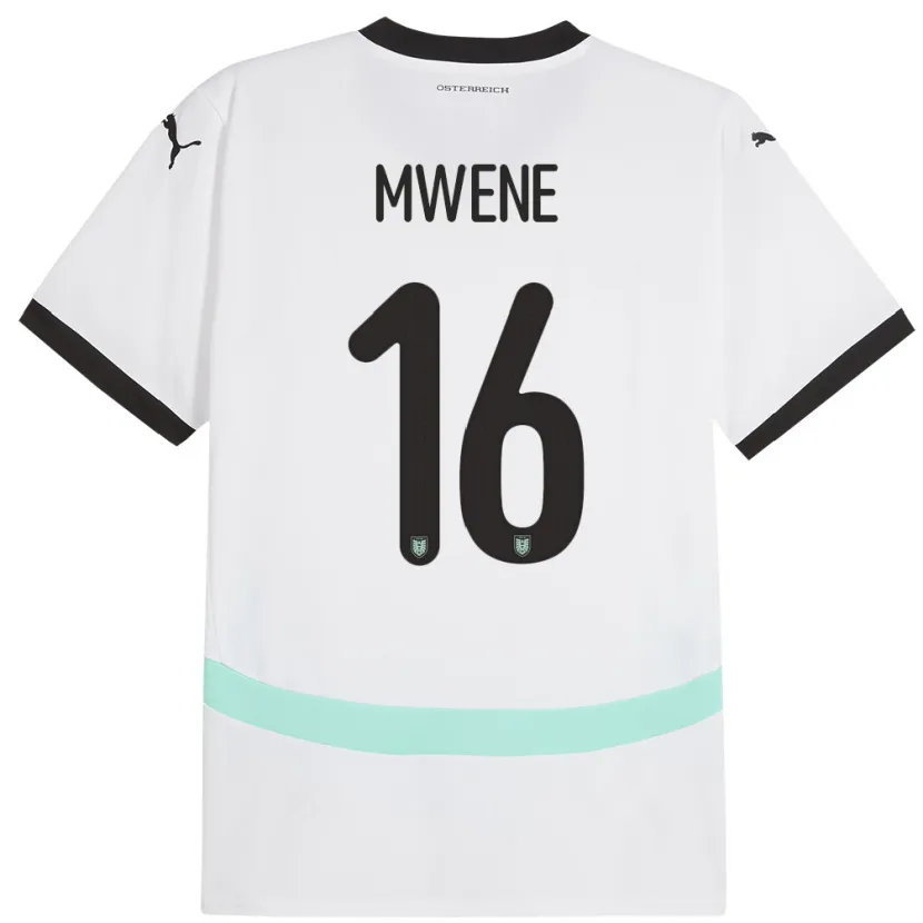 Danxen Heren Oostenrijk Phillipp Mwene #16 Wit Uitshirt Uittenue 24-26 T-Shirt