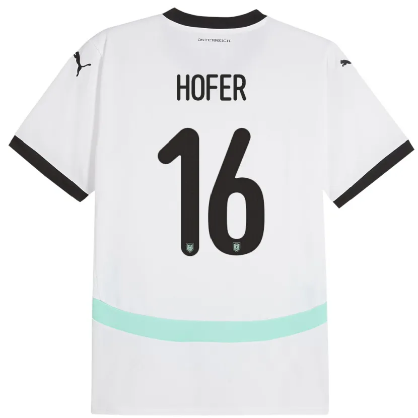 Danxen Heren Oostenrijk Raphael Hofer #16 Wit Uitshirt Uittenue 24-26 T-Shirt