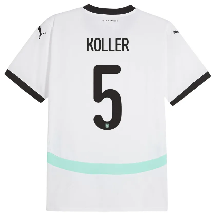 Danxen Heren Oostenrijk Paul Koller #5 Wit Uitshirt Uittenue 24-26 T-Shirt