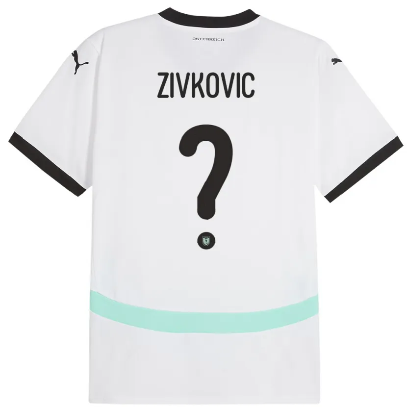 Danxen Heren Oostenrijk Jovan Zivkovic #0 Wit Uitshirt Uittenue 24-26 T-Shirt