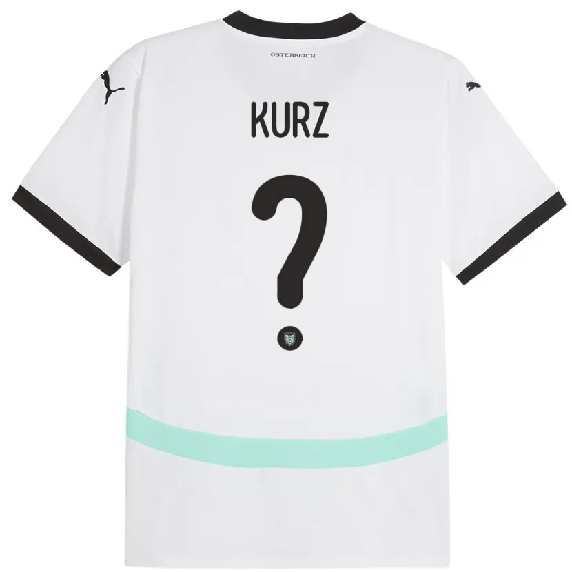 Danxen Heren Oostenrijk Marcel Kurz #0 Wit Uitshirt Uittenue 24-26 T-Shirt