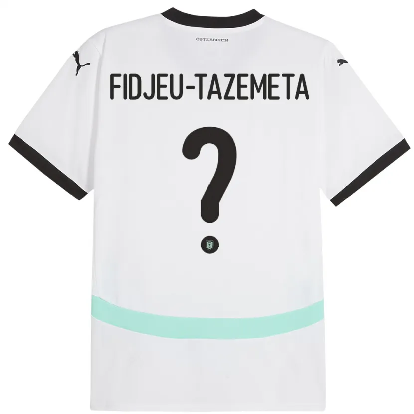Danxen Heren Oostenrijk Thierry Fidjeu-Tazemeta #0 Wit Uitshirt Uittenue 24-26 T-Shirt