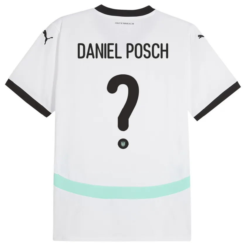 Danxen Heren Oostenrijk Daniel Posch #0 Wit Uitshirt Uittenue 24-26 T-Shirt