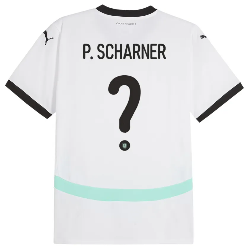 Danxen Heren Oostenrijk Paul Scharner #0 Wit Uitshirt Uittenue 24-26 T-Shirt