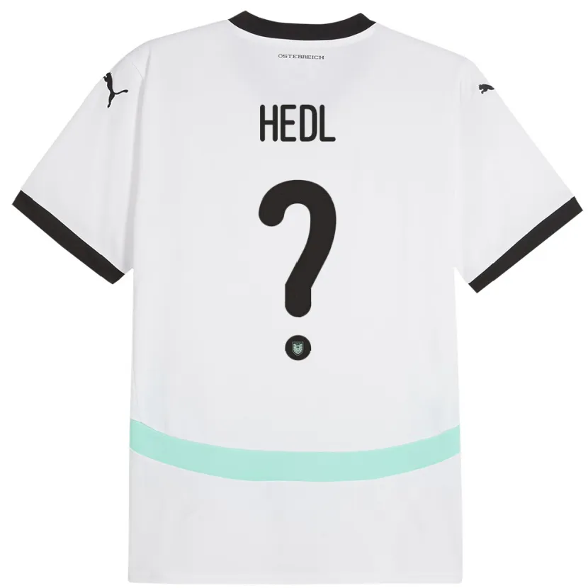 Danxen Heren Oostenrijk Philip Hedl #0 Wit Uitshirt Uittenue 24-26 T-Shirt