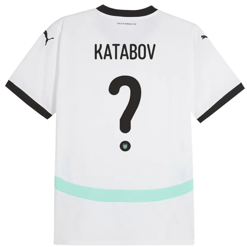 Danxen Heren Oostenrijk Rahman Katabov #0 Wit Uitshirt Uittenue 24-26 T-Shirt